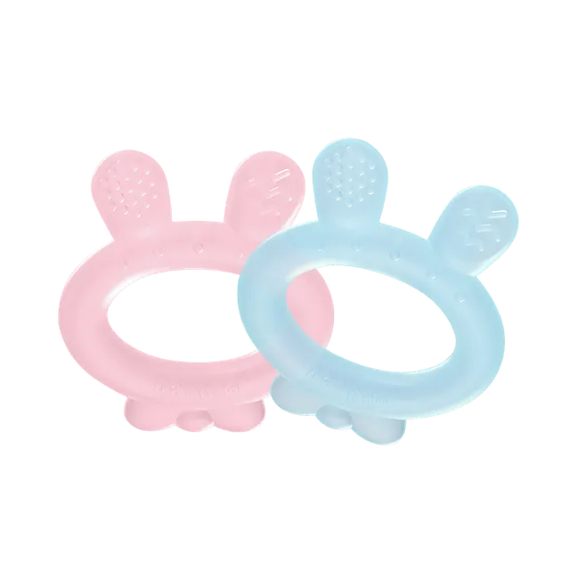 haakaa-silicone-rabbit-ear-teether-bei-ring-aus-lebensmittelechtem-silikon image 1