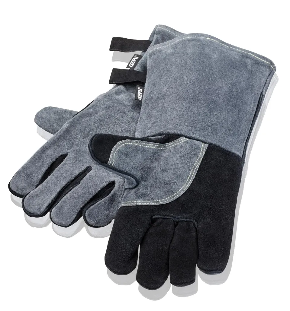 gefu-grillhandschuhe-bbq-aus-veloursleder-hitzebest-ndig-bis-350-c-universalgr-e image 1