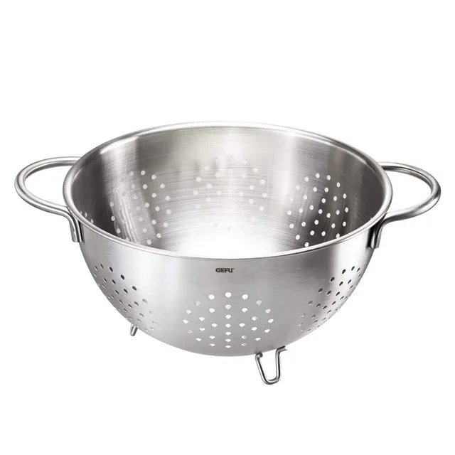 gefu-seiher-colino-24-cm-nudelsieb-aus-edelstahl-4-liter-mit-f-en-und-ergonomisc image 1