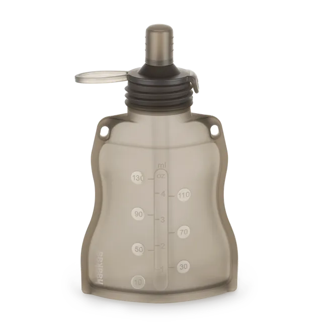 haakaa-silikon-yummy-pouch-130-ml-wiederverwendbarer-snackbeutel-mit-gratis-stra image 1