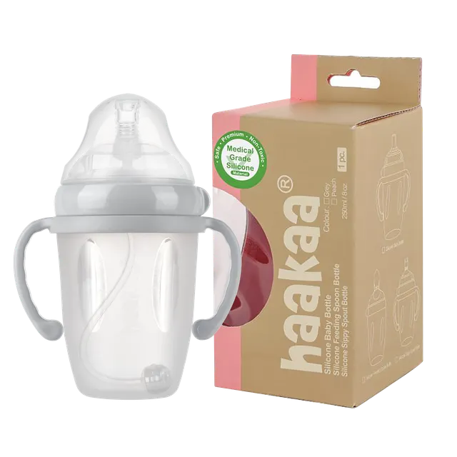 haakaa-generation-3-silicone-sippy-spout-bottle-250ml-auslaufsichere-trinklernfl image 1