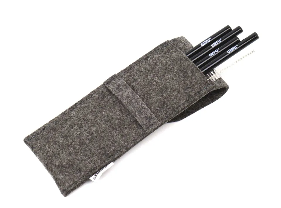 gefu-glastrinkhalm-future-schwarz-4er-set-wiederverwendbar-in-filztasche-sp-lmas image 1