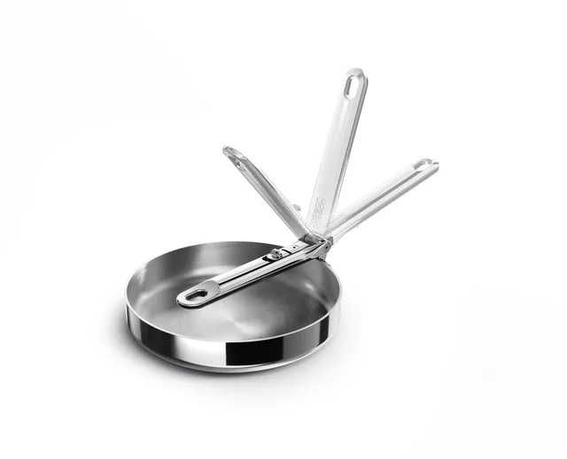 joseph-joseph-space-steel-20-cm-edelstahl-bratpfanne-mit-klappgriff-3-lagig-indu image 1
