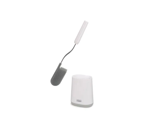 joseph-joseph-flex-lite-silikon-toilettenb-rste-mit-halter-grau-wei image 1