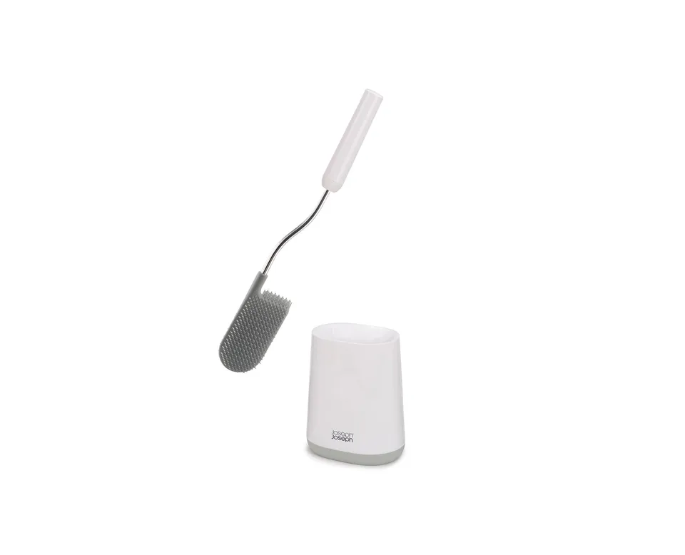 joseph-joseph-flex-lite-silikon-toilettenb-rste-mit-halter-grau-wei image 1