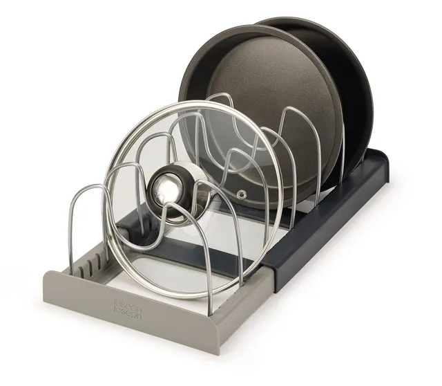 joseph-joseph-erweiterbarer-organizer-f-r-6-deckel-oder-pfannen-grau-verstellbar image 1