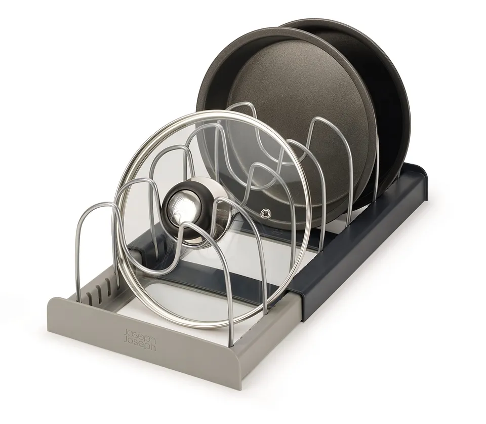 joseph-joseph-erweiterbarer-organizer-f-r-6-deckel-oder-pfannen-grau-verstellbar image 1