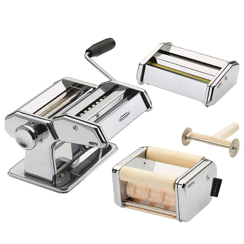 gefu-pasta-perfetta-de-luxe-nudelmaschine-retro-design-6-pastasorten-edelstahl image 1