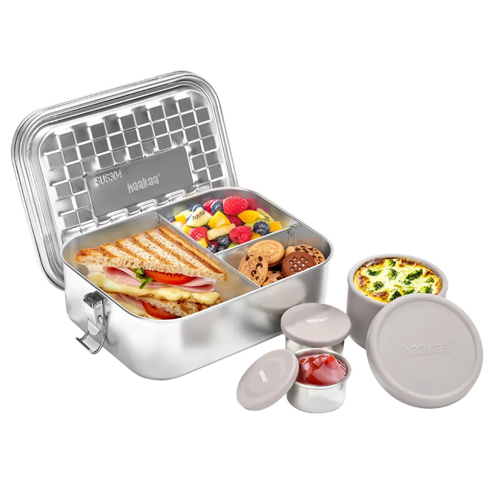 haakaa-edelstahl-lunchbox-mit-snackbeh-ltern-auslaufsichere-plastikfreie-brotdos image 1