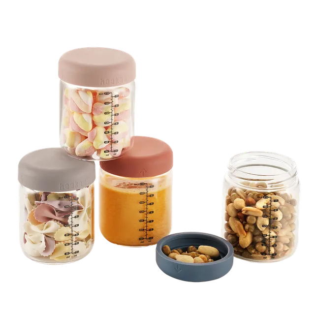 haakaa-glas-aufbewahrungsgl-ser-set-mit-silikon-deckeln-210-ml-4er-pack image 1