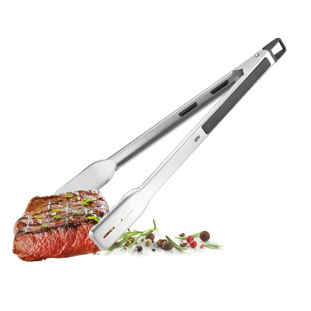 gefu-grillzange-bbq-edelstahl-grillzange-42-5-cm-mit-antirutsch-griff-fettablauf image 1