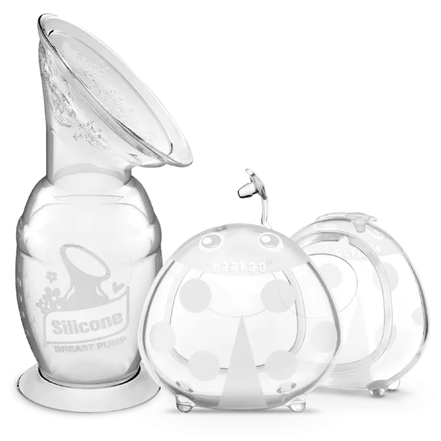haakaa-ladybug-milchauffangbecher-und-silikonpumpe-set-100ml-pumpe-75ml-kollekto image 1