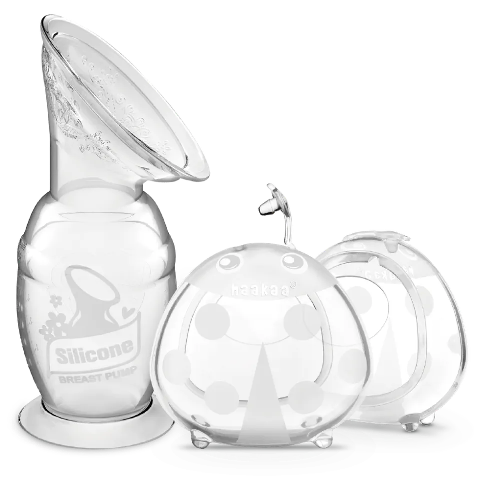 haakaa-ladybug-milchauffangbecher-und-silikonpumpe-set-100ml-pumpe-75ml-kollekto image 1