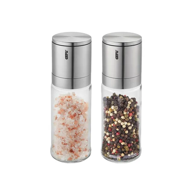 gefu-lamola-salz-und-pfefferm-hle-2er-set-edelstahl-glas-mit-keramikmahlwerk image 1