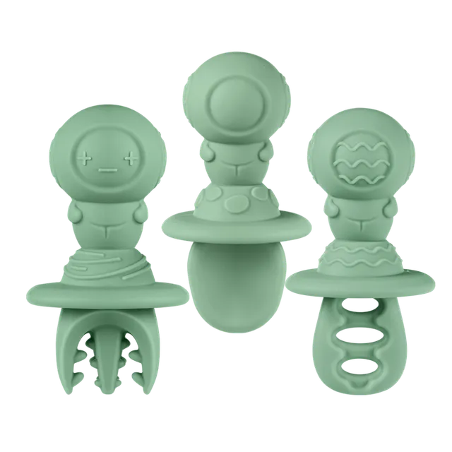 haakaa-astronaut-beginner-silicone-cutlery-set-babyl-ffel-und-gabel-aus-silikon image 1