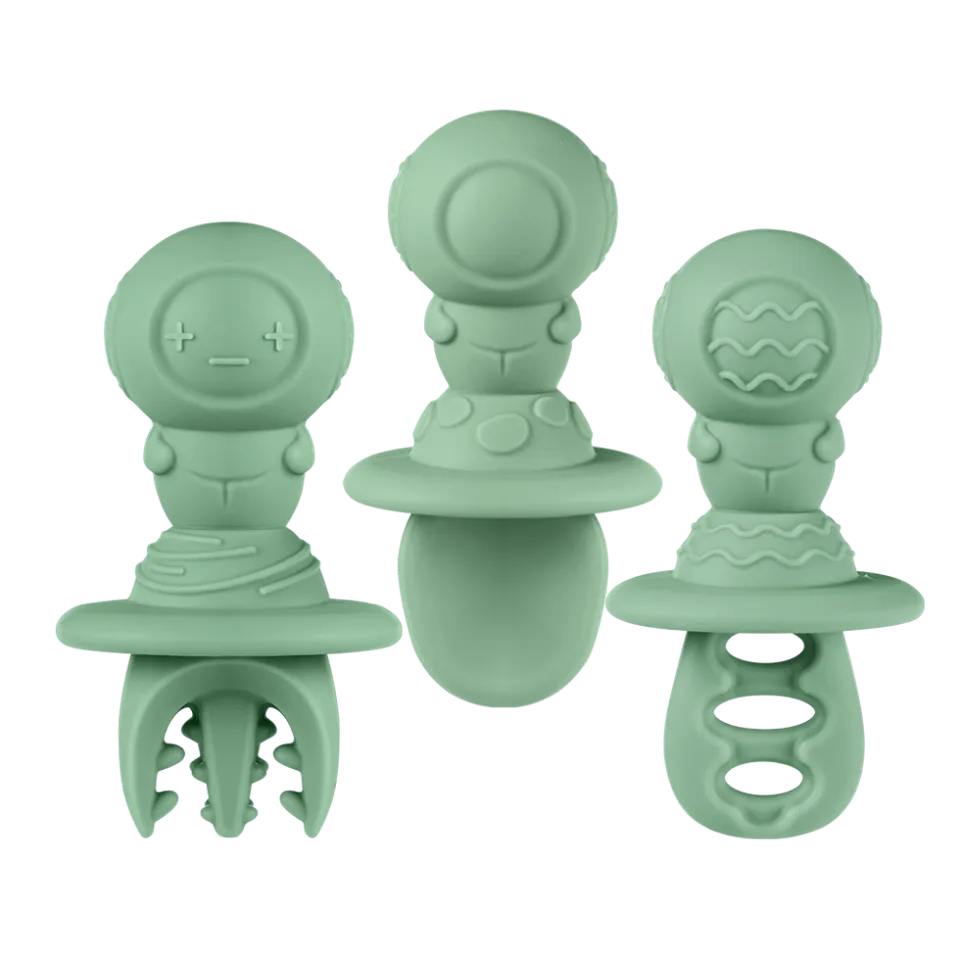 haakaa-astronaut-beginner-silicone-cutlery-set-babyl-ffel-und-gabel-aus-silikon image 1