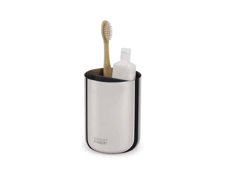 joseph-joseph-easystore-zahnb-rstenhalter-caddy-luxus-edelstahl-mit-unterteilung image 1