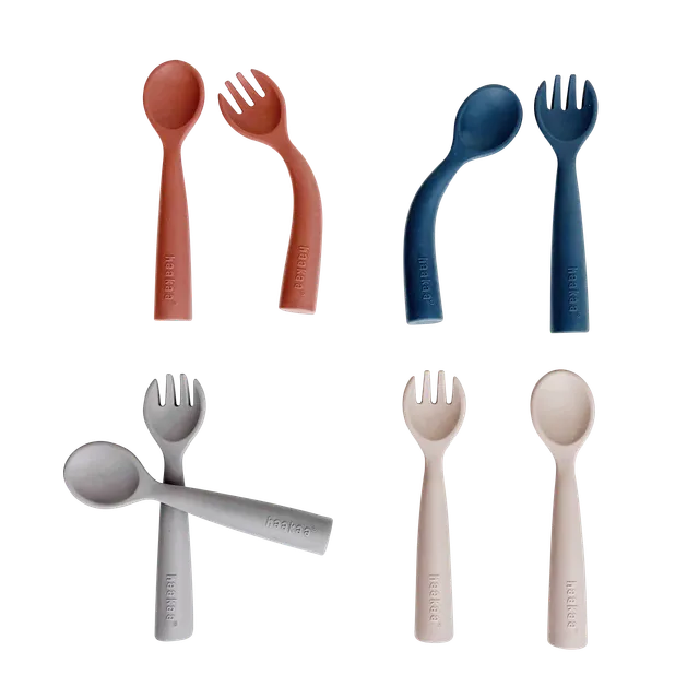 haakaa-biegbares-silikon-besteck-set-flexibles-l-ffel-und-gabel-set-f-r-babys image 1