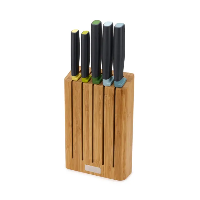 joseph-joseph-elevate-5-teiliges-messerset-mit-schlankem-messerblock-aus-bambus- image 1