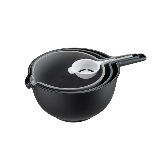 gefu-preparo-sch-ssel-set-4-teilig-mit-seiher-und-eitrenner-stapelbar-hitzebest- image 1
