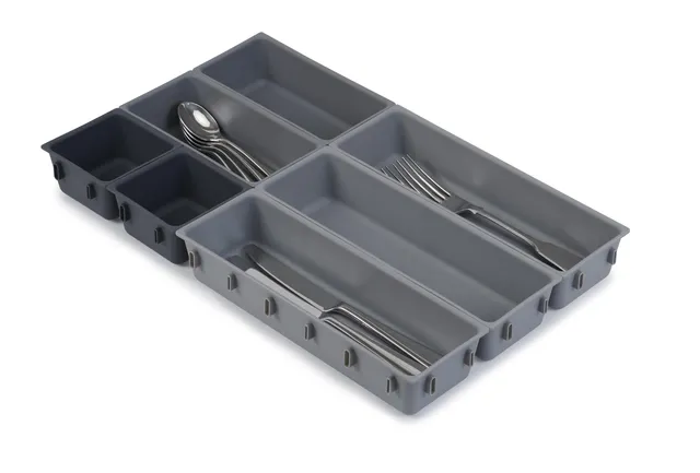 joseph-joseph-blox-7-teiliges-schubladen-organizer-set-modular-grau image 1