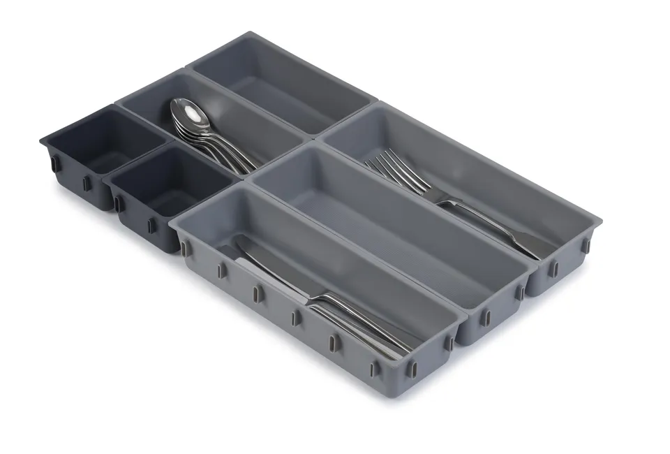 joseph-joseph-blox-7-teiliges-schubladen-organizer-set-modular-grau image 1