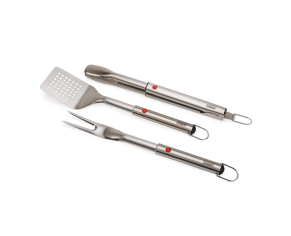 joseph-joseph-grillout-3-teiliges-bbq-utensilien-set-edelstahl-mit-teleskopgriff image 1