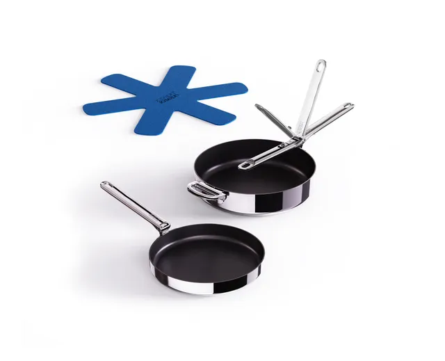 joseph-joseph-space-steel-2-teiliges-edelstahl-bratpfannen-set-24-28-cm-antihaft image 1