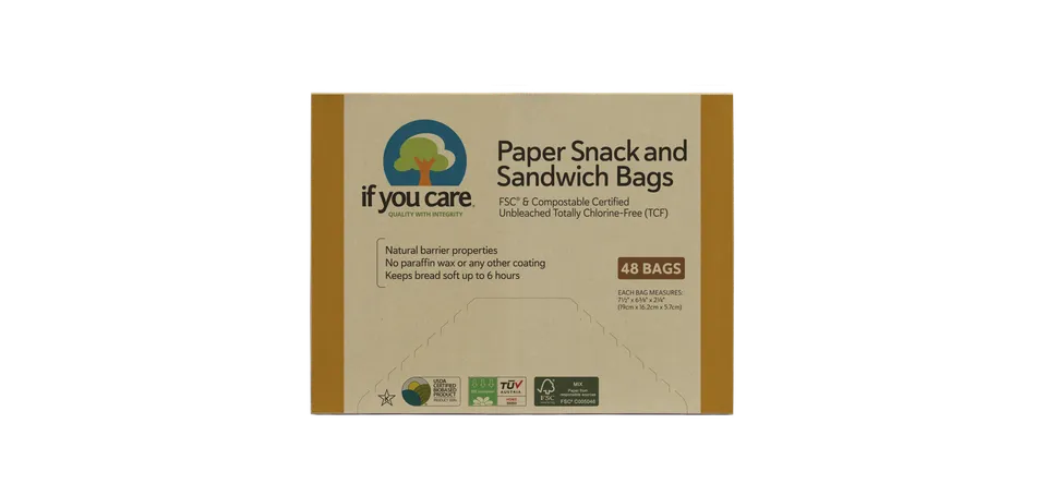 if-you-care-papier-snack-und-sandwichbeutel-fettdicht-mikrowellengeeignet-kompos image 1