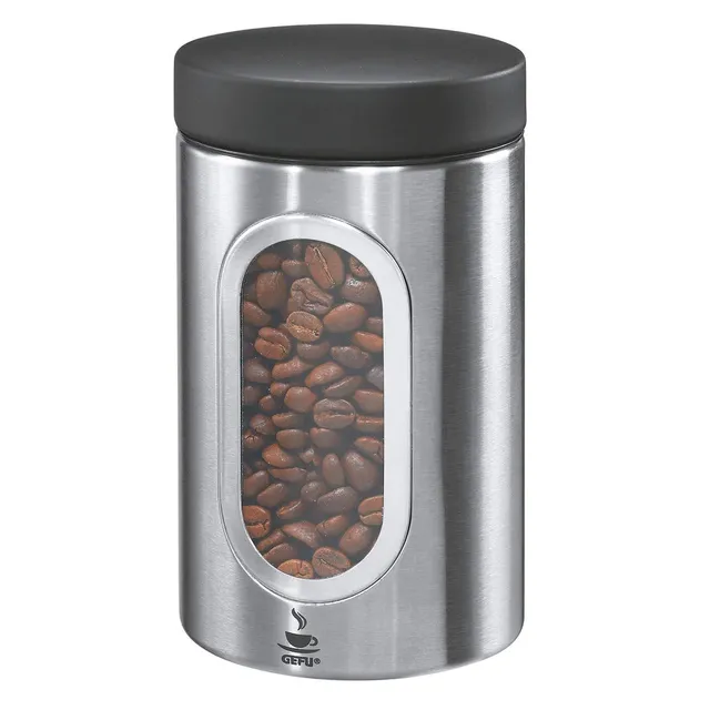 gefu-kaffeepad-dose-piero-aus-edelstahl-250-g-fassungsverm-gen-9-x-9-x-15-5-cm image 1