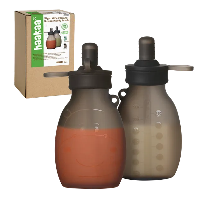 haakaa-hippo-weit-ffnungs-quetschbeutel-aus-silikon-260ml-mit-gratis-trageriemen image 1