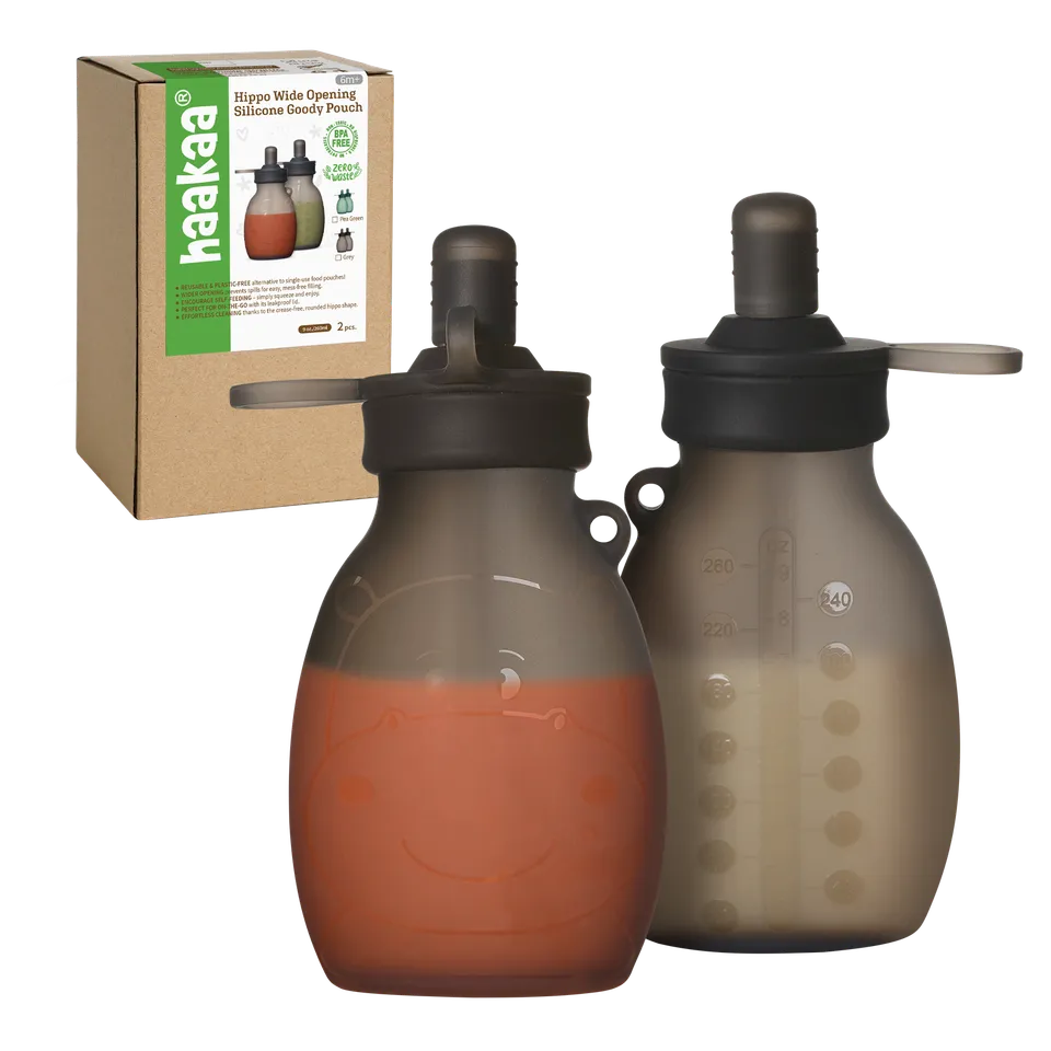 haakaa-hippo-weit-ffnungs-quetschbeutel-aus-silikon-260ml-mit-gratis-trageriemen image 1