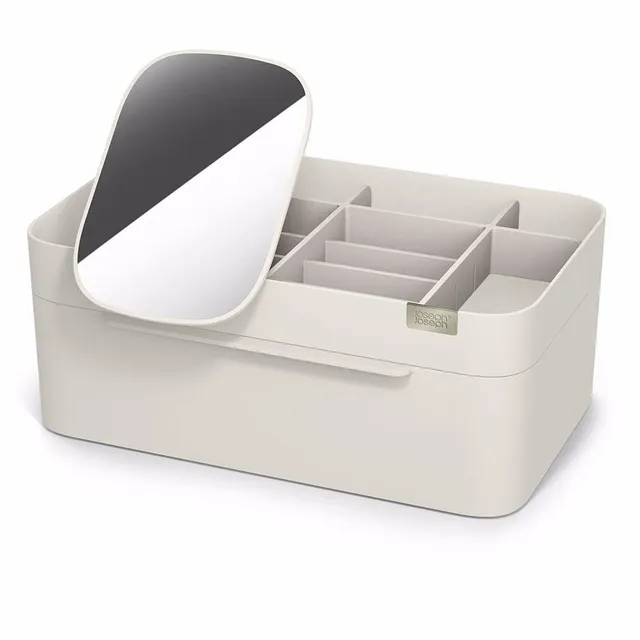 joseph-joseph-viva-make-up-organiser-gro-muschelwei-mit-abnehmbarem-spiegel-und- image 1