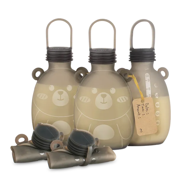 haakaa-happii-bear-silikon-milchaufbewahrungsbeutel-wiederverwendbar-260-ml image 1