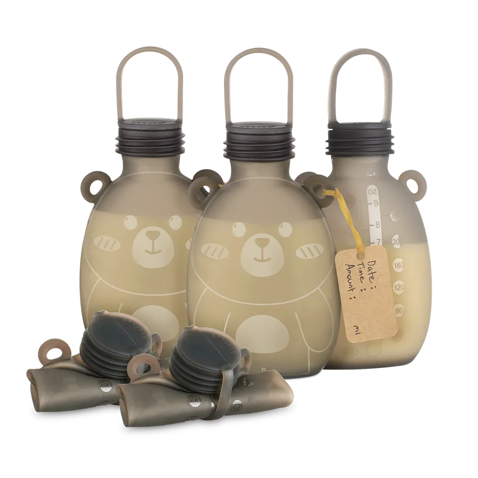 haakaa-happii-bear-silikon-milchaufbewahrungsbeutel-wiederverwendbar-260-ml image 1