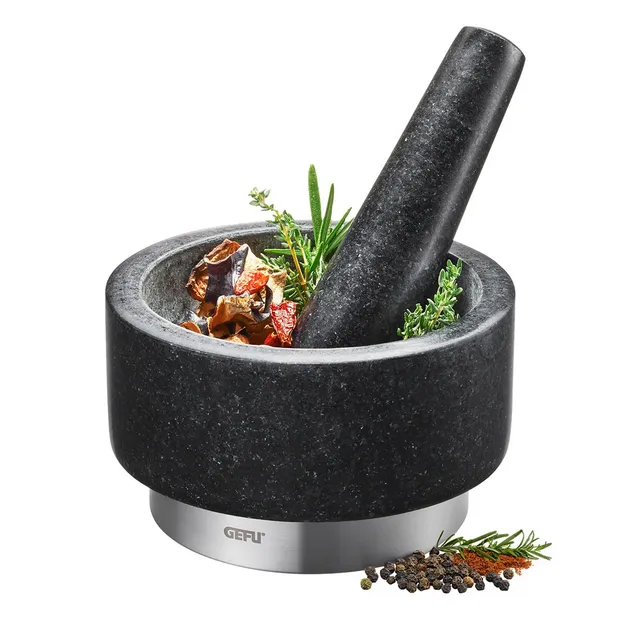 gefu-m-rser-x-plosion-granit-mit-edelstahl-sockel-massiver-st-el image 1