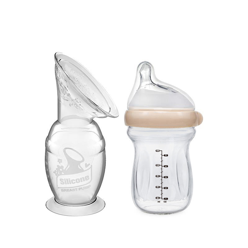 haakaa-gen-2-silikon-milchpumpe-150ml-und-gen-3-glasflasche-160ml-kombi-set image 8
