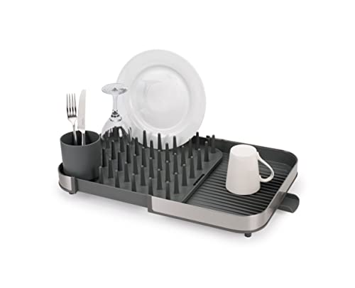 joseph-joseph-duo-expanding-abtropfgestell-mit-besteckhalter-edelstahl-grau image 7