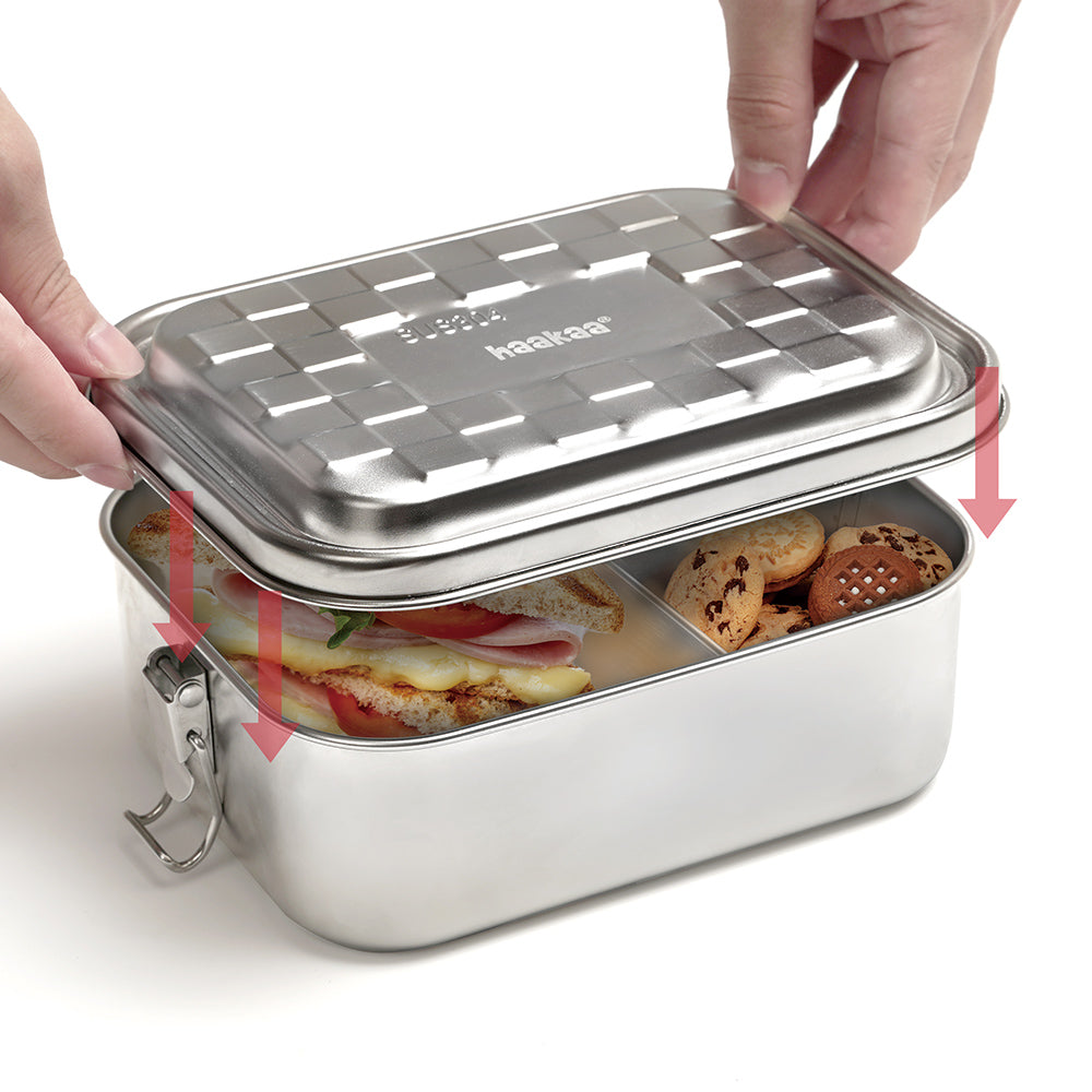 haakaa-edelstahl-lunchbox-mit-snackbeh-ltern-auslaufsichere-plastikfreie-brotdos image 2
