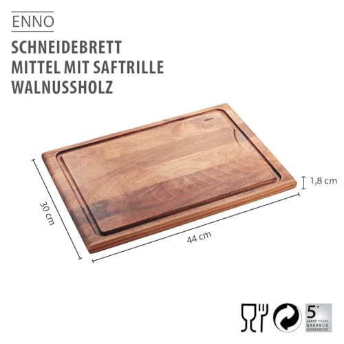 gefu-schneidebrett-enno-mit-saftrille-walnussholz-beidseitig-nutzbar-klingenscho image 8