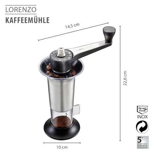 gefu-lorenzo-kaffeem-hle-manuelle-m-hle-mit-keramikmahlwerk-11-mahlstufen-edelst image 8