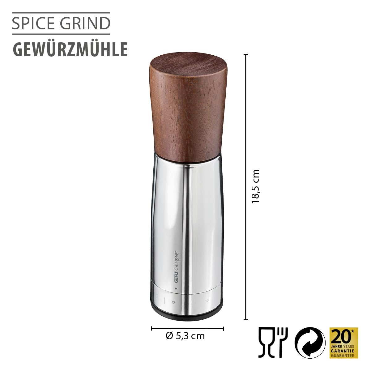 gefu-spice-grind-gew-rzm-hle-mit-cyclone-keramikmahlwerk-und-12-mahlgraden image 2