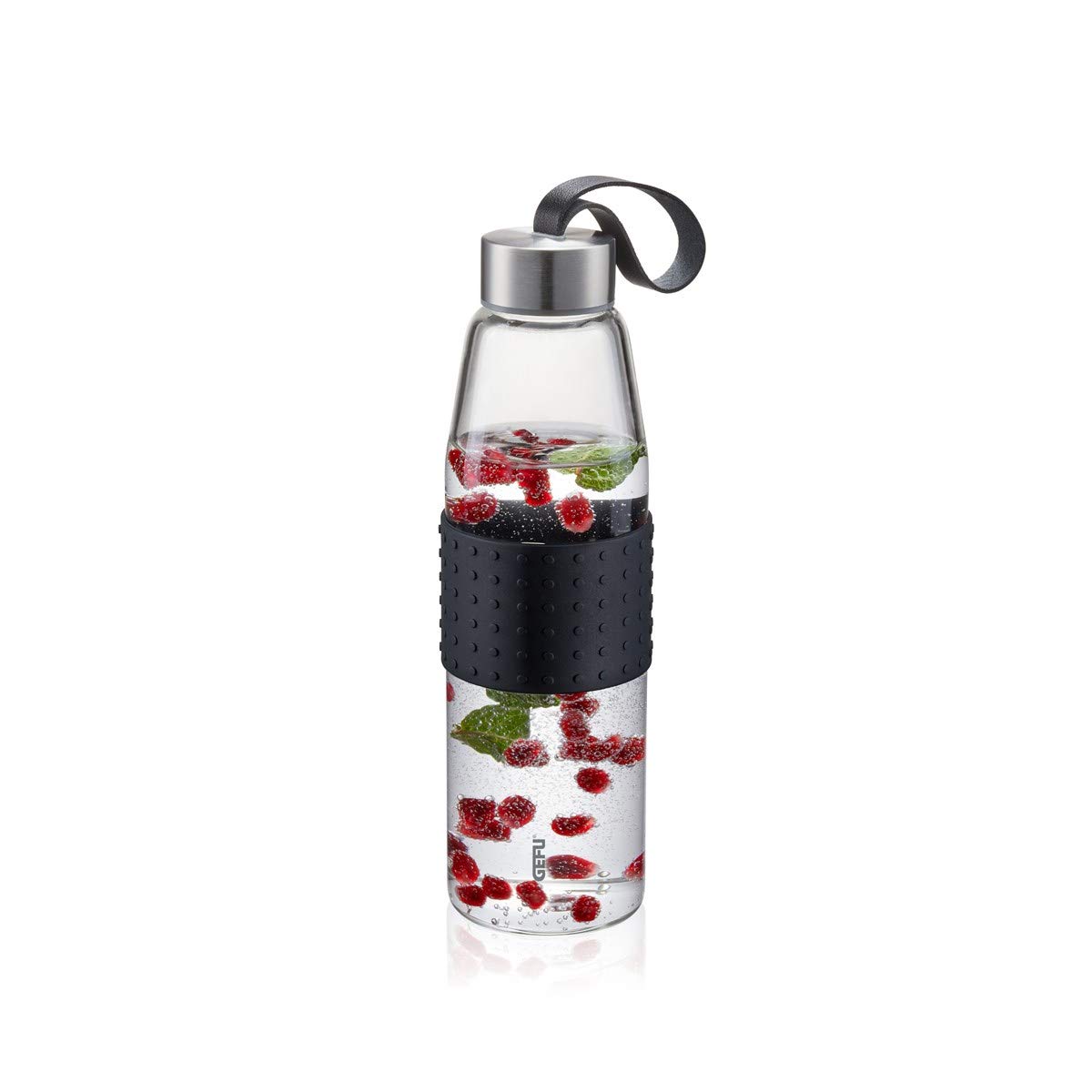 gefu-trinkflasche-olimpio-500-ml-borosilikatglasflasche-f-r-hei-und-kaltgetr-nke image 1
