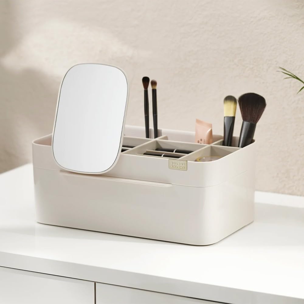 joseph-joseph-viva-make-up-organiser-gro-muschelwei-mit-abnehmbarem-spiegel-und- image 2