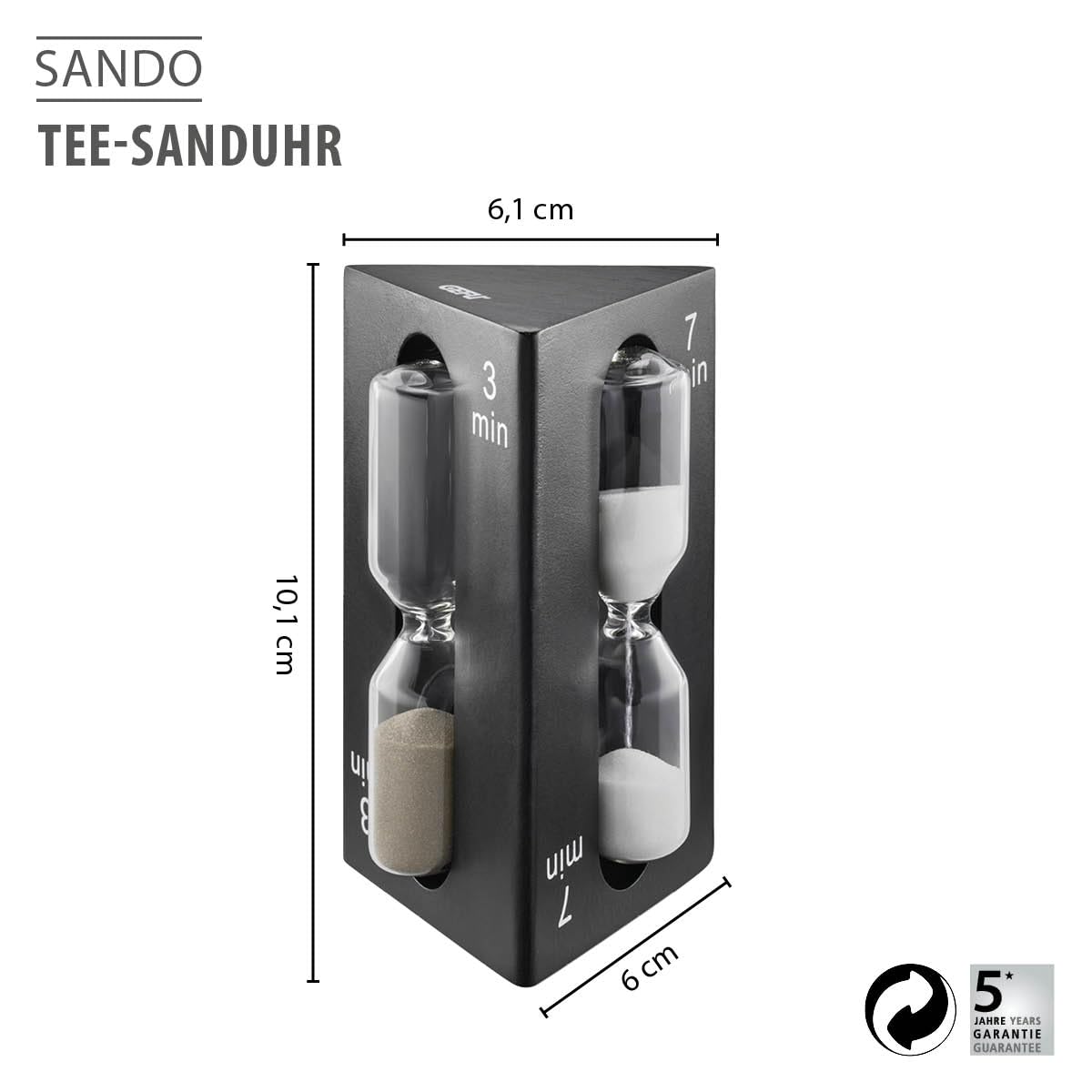 gefu-sando-tee-sanduhr-3-farben-2-3-7-minuten-f-r-tee-weich-gekochte-eier image 2