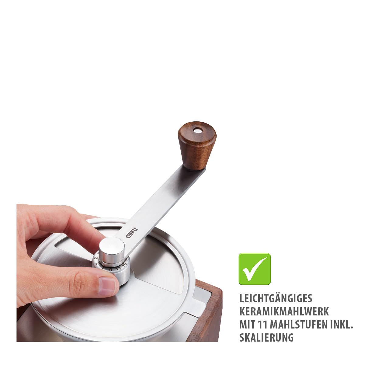 gefu-giro-kaffeem-hle-mit-11-stufigem-keramikmahlwerk-und-mahlgrad-skala image 4