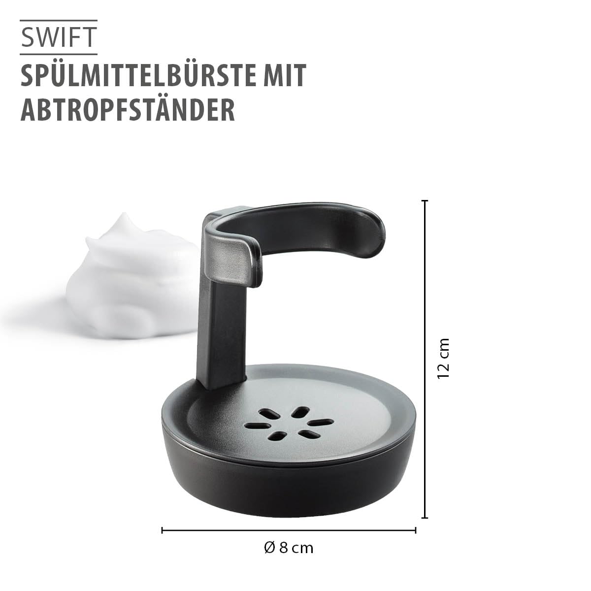 gefu-swift-sp-lmittelb-rste-mit-integriertem-spender-und-abtropfst-nder-nylonbor image 2