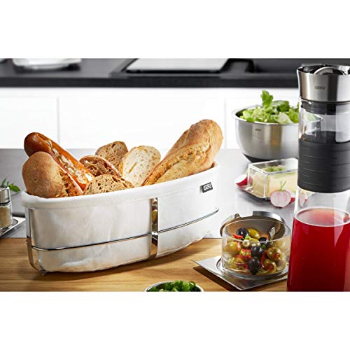 gefu-brunch-brotkorb-oval-wei-mit-edelstahl-gestell-und-waschbarem-stoffeinsatz- image 4