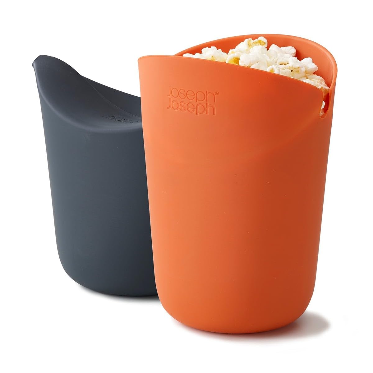 joseph-joseph-m-cuisine-2er-set-silikon-mikrowellen-popcornkegel-orange-grau-hit image 1