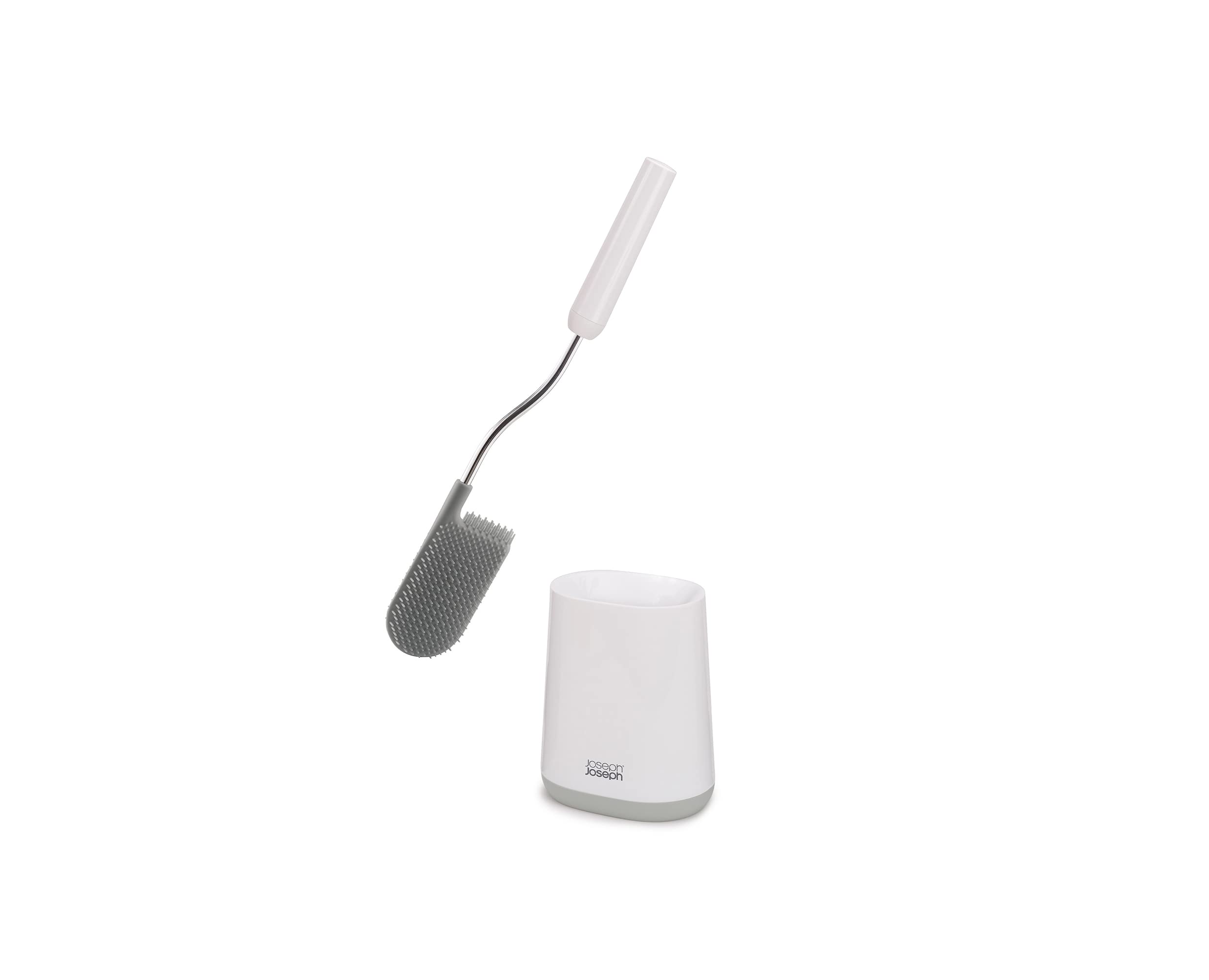 joseph-joseph-flex-lite-silikon-toilettenb-rste-mit-halter-grau-wei image 1